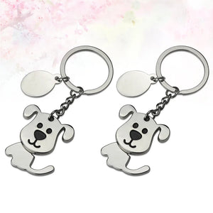 2pcs Dog Keychain Creative Key Rings Bag Hanging Pendant
