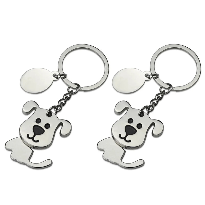 2pcs Dog Keychain Creative Key Rings Bag Hanging Pendant