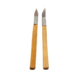 2pcs Agate Burnisher Polishing Set Bamboo Handle Sword Shape Tools