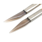 2pcs Agate Burnisher Polishing Set Bamboo Handle Sword Shape Tools