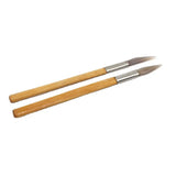 2pcs Agate Burnisher Polishing Set Bamboo Handle Sword Shape Tools