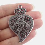 2pcs Antique Alloy Hollow Lily Flower Charms for DIY Jewelry Making