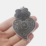 2pcs Antique Alloy Hollow Lily Flower Charms for DIY Jewelry Making