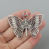 2pcs Antique Alloy Hollow Lily Flower Charms for DIY Jewelry Making