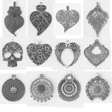 2pcs Antique Alloy Hollow Lily Flower Charms for DIY Jewelry Making
