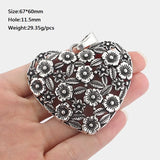 2pcs Antique Alloy Hollow Lily Flower Charms for DIY Jewelry Making