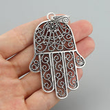 2pcs Antique Alloy Hollow Lily Flower Charms for DIY Jewelry Making