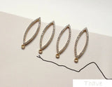 2pcs Alloy Pearl Drill Stud Earrings DIY Accessories