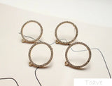 2pcs Alloy Pearl Drill Stud Earrings DIY Accessories