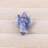 2pcs Angel Stone Pendant Opal Grey Agate Green Aventurine Healing Crystals Charm