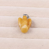 2pcs Angel Stone Pendant Opal Grey Agate Green Aventurine Healing Crystals Charm