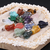 2pcs Angel Stone Pendant Opal Grey Agate Green Aventurine Healing Crystals Charm