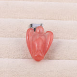 2pcs Angel Stone Pendant Opal Grey Agate Green Aventurine Healing Crystals Charm