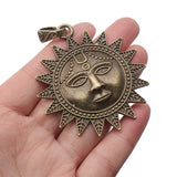 2pcs Antique Bronze Sun Moon Charms Pendant Necklace Findings