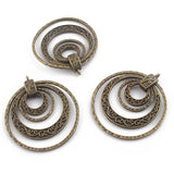 Antique Bronze/Silver Multi-Circles Charms Pendant For DIY Necklace