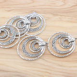 Antique Bronze/Silver Multi-Circles Charms Pendant For DIY Necklace