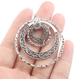 Antique Bronze/Silver Multi-Circles Charms Pendant For DIY Necklace