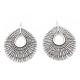 2pcs Antique Brown/Silver Water Drop Shape Charms Pendant DIY Necklace 55.5x67mm