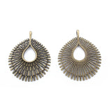 2pcs Antique Brown/Silver Water Drop Shape Charms Pendant DIY Necklace 55.5x67mm