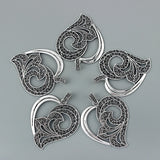 2pcs Antique Filigree Heart Charms Pendants 65x61mm