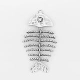 2pcs Antique Silver Large FishBone Charms Pendant For Necklace Jewelry Making
