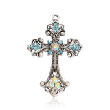 2pcs Cross Charms Alloy Rhinestone Pendants for Necklace