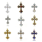 2pcs Cross Charms Alloy Rhinestone Pendants for Necklace