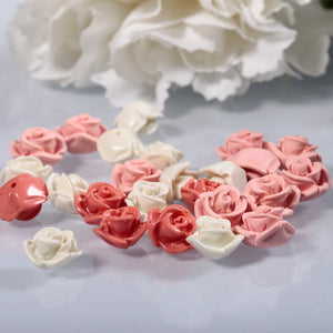 2pcs Artificial Rose Coral Pendant Charms Jewelry Making DIY Necklace