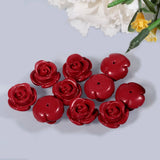 2pcs Artificial Rose Coral Pendant Charms Jewelry Making DIY Necklace
