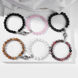 2pcs Distance Couple Bracelets 8mm Quartz Agate Beads Natural Stone Bracelet