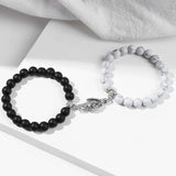2pcs Distance Couple Bracelets 8mm Quartz Agate Beads Natural Stone Bracelet