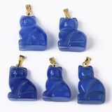 2pcs Cat Agates Charms for Jewelry Making DIY Necklace