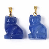 2pcs Cat Agates Charms for Jewelry Making DIY Necklace