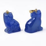 2pcs Cat Agates Charms for Jewelry Making DIY Necklace
