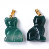 2pcs Cat Agates Charms for Jewelry Making DIY Necklace