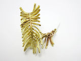 2pcs Palm Leaf Brass Earrings Stud Ear Post 925 Silver Needle