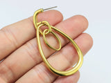 2pcs Brass Circle Drop Dangle Earrings Earlobe Findings R1087