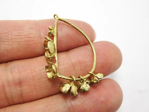2pcs Brass Flower Lace Earrings Pendant Findings -R847