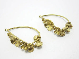 2pcs Brass Flower Lace Earrings Pendant Findings -R847