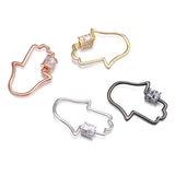 2pcs Bronze Zircon Hollowed-out Plam Lock Carabiner Jewelry Findings
