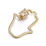 2pcs Bronze Zircon Hollowed-out Plam Lock Carabiner Jewelry Findings