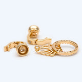 2pcs CZ Paved Butterfly Clasp, 18K Plated Brass
