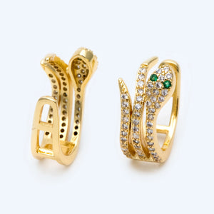 CZ Paved Snake Ear Cuff Earring, Cartilage, Dainty Earcuff (GB-1665)