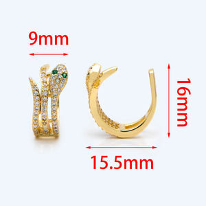 CZ Paved Snake Ear Cuff Earring, Cartilage, Dainty Earcuff (GB-1665)