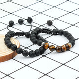 Crown Bracelet for Men Women's Natural Stone Beads Wristband