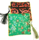 2pcs Chinese Coin Tassel Embroidery Brocade Silk Coin Bags