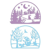 2pcs Christmas Metal Cutting Dies - Trees Snowmen DIY Scrapbooking