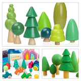 2pcs Christmas Wooden Tree Decor Painted Toys DIY Natural Craft Accessories
