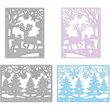 2pcs Christmas Trees and Deer Frame Metal Cutting Dies with Snowflake Pattern