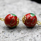 2pcs Cloisonne DIY Enamel 12mm Bead Charms Clothing Botton Women Accessories